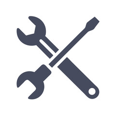 Repair service icon. Wrench and screwdriver vector illustration 