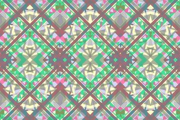 Ethnic seamless patterns with simple shapes. Tribal and ethnic fabrics. African, American, Mexican, Indian styles. Simple geometric pattern elements are best used in web design, textile printing.