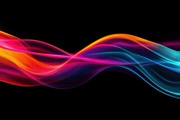 Fototapeta premium Futuristic Neon Waves, Dynamic glowing flow in vibrant colors, creating a mesmerizing visual experience of motion and energy.