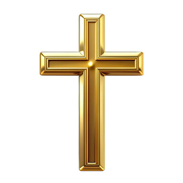 gold cross on a white background