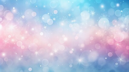 Obraz premium Soft pink and blue pastel hues blend in a serene abstract gradient background, evoking winter's chill and spring's renewal, perfect for peaceful design projects.