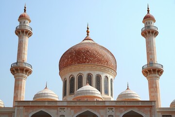 Obraz premium Beautiful mosque as a place of worship for Muslims created with Generative AI