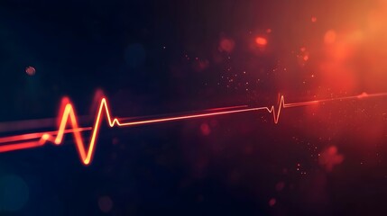 Heartbeat Pulse Progress Bar with Loading Concept and Copy Space