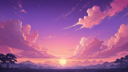sunset in the mountains