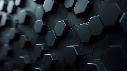 Dark hexagon wallpaper or background. 