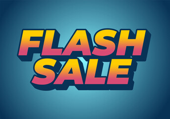 Flash sale. Text effect in 3D style with calm colors