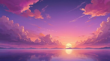 sunset in the mountains