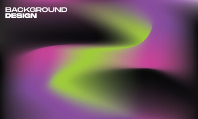 Abstract fluid gradient design featuring smooth transitions of green, purple, and black. The vibrant and modern blend is ideal for backdrop, banner, poster, card, wallpaper, or website header design.