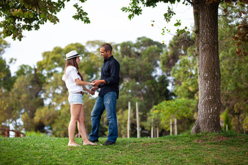 Couple having fun at the park