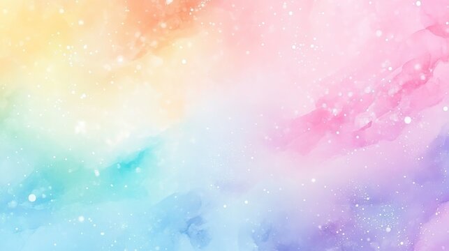 Fototapeta Colorful pastel watercolor background with a gradient of soft rainbow hues