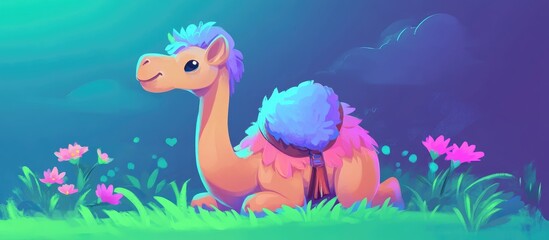 Obraz premium Portrait Of Camel On Nature In Spring