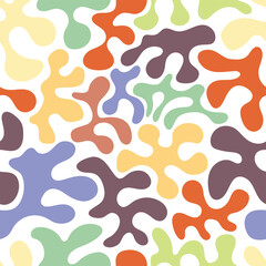 Seamless colorful pattern. Abstract shapeless liquid spots. Decorative texture in safari style