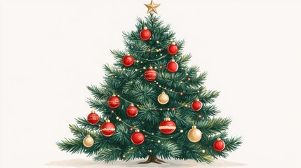 Christmas tree with ornaments illustration