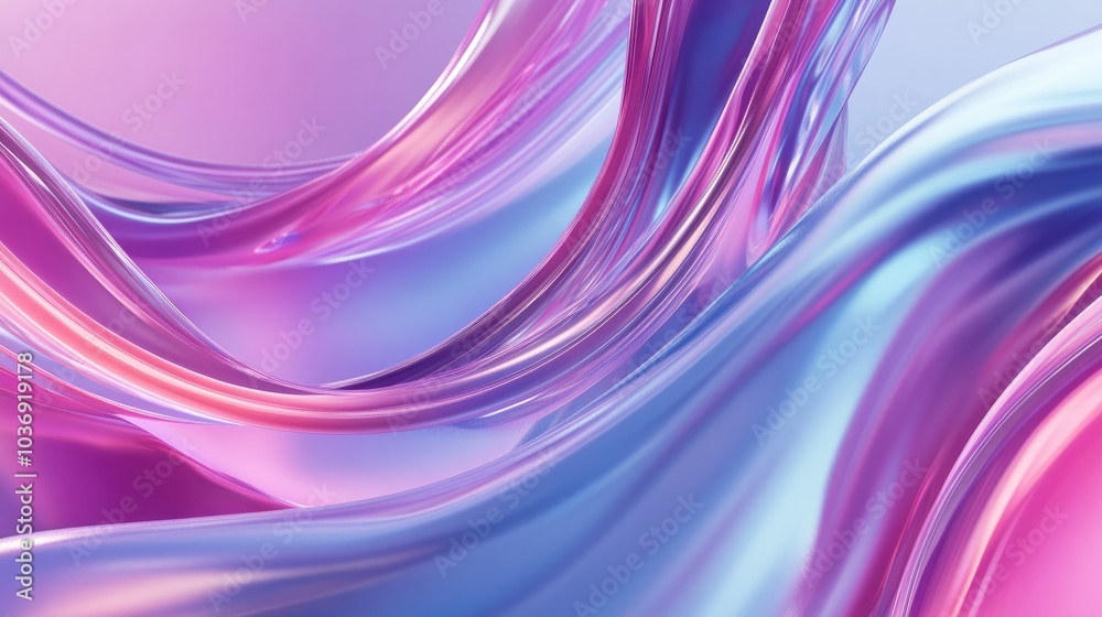 Poster abstract background artwork featuring gradient lines with 3d fluid shapes dynamic liquid curves crea