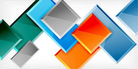 Glass toy style square shapes abstract design. Vector Illustration For Wallpaper, Banner, Background, Card, Book Illustration, landing page