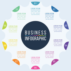 10 Options Infographic template 10 steps, objects, elements or options infographic business design
