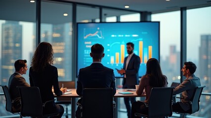 Fototapeta premium Business Presentation in Modern Conference Room
