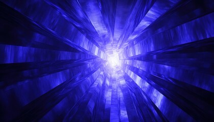 Obraz premium Modern blue abstract background of a city corporate building's interior space