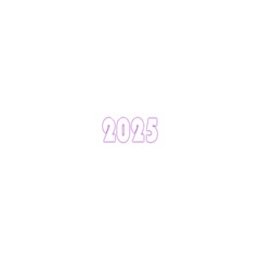 new year 2025 glow effect graphics design