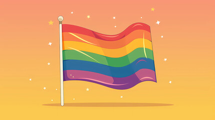 Obraz premium Rainbow pride flag on a solid background