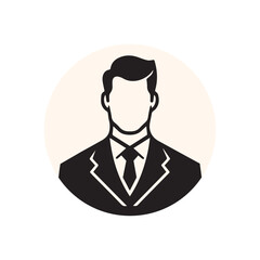 Business Person with suit and tie Headshot Silhouette