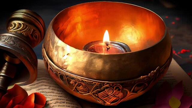 Tibetan singing bowls for meditation and self-healing   