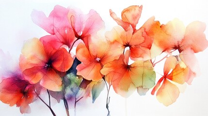 Watercolor Painting of Delicate Flowers