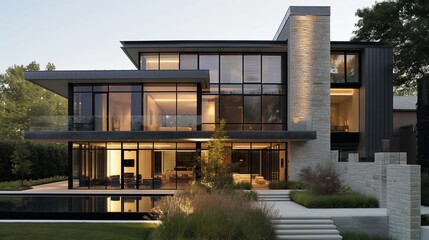 Fototapeta premium The front and interior designs of the residence