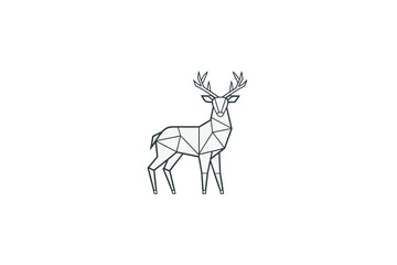  Standing Deer on White Background | High-Quality Wildlife Illustration
