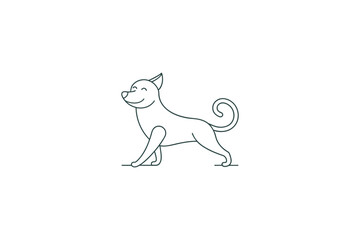Minimalist Line Art Design of Dog on White Background | Clean and Elegant Dog Illustration