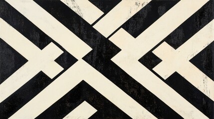 Bold Black and White Geometric Pattern Design