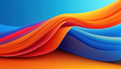 Vibrant abstract organic panorama wallpaper featuring flowing waves and gradients