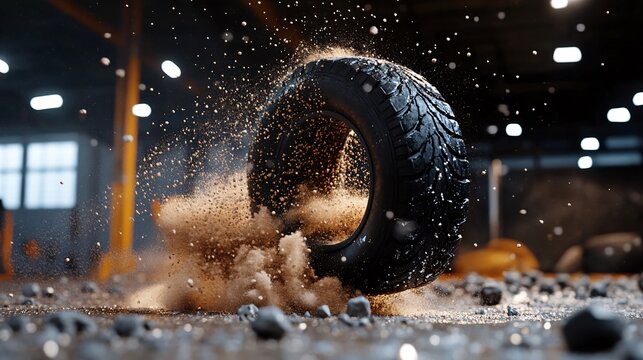Tire Flip Workout in Gritty Gym