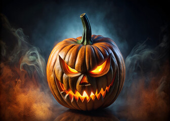 Obraz premium Halloween scary evil smiling pumpkin 