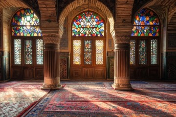 Obraz premium Beautiful mosque as a place of worship for Muslims created with Generative AI