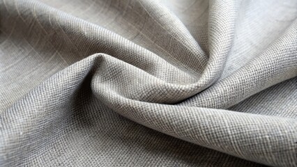 Softly woven heather gray cotton fabric showcases subtle texture and gentle sheen, with faint grid pattern and slight weave variations, evoking warmth and coziness.