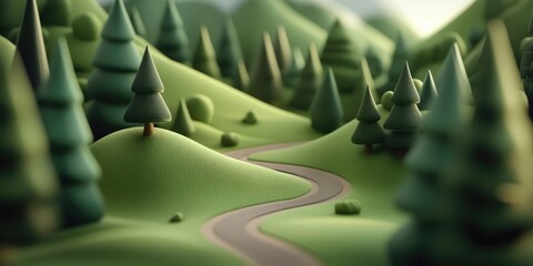 Mountain Trail Surrounded by Scenic Landscapes, Mountain Path Amidst Beautiful Scenery