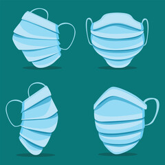 Flat design medical mask concept Vector