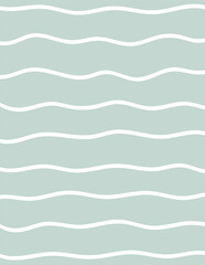 Obraz premium Wavy stripes print background. uneven hand drawn waves vector pattern. Striped abstract template. Cute squiggle streaks texture. white bars on green, grey backdrop.