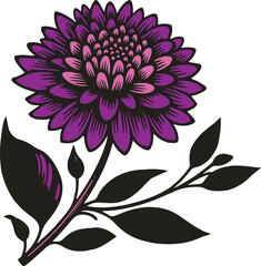 Bold purple flower vector illustration