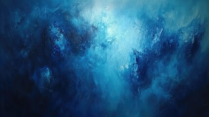 Obraz premium Abstract art featuring blue hues focuses on using the color blue as a central element to form a non representational artistic composition