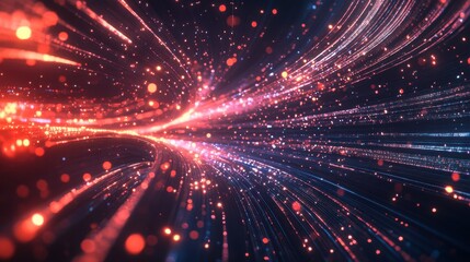 Obraz premium Vibrant Light Trails in Dark Background