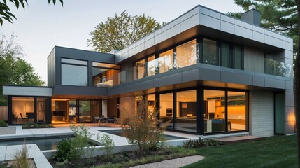 Fototapeta premium The front and interior designs of the residence