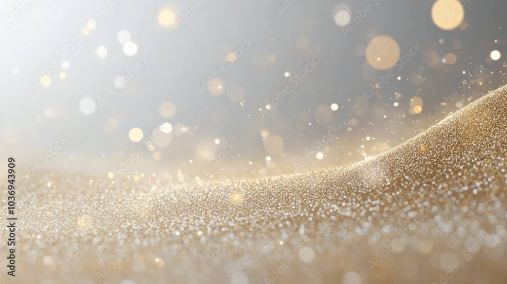 Aufkleber shimmering gold particles create mesmerizing effect, evoking sense of elegance and luxury. soft, blu