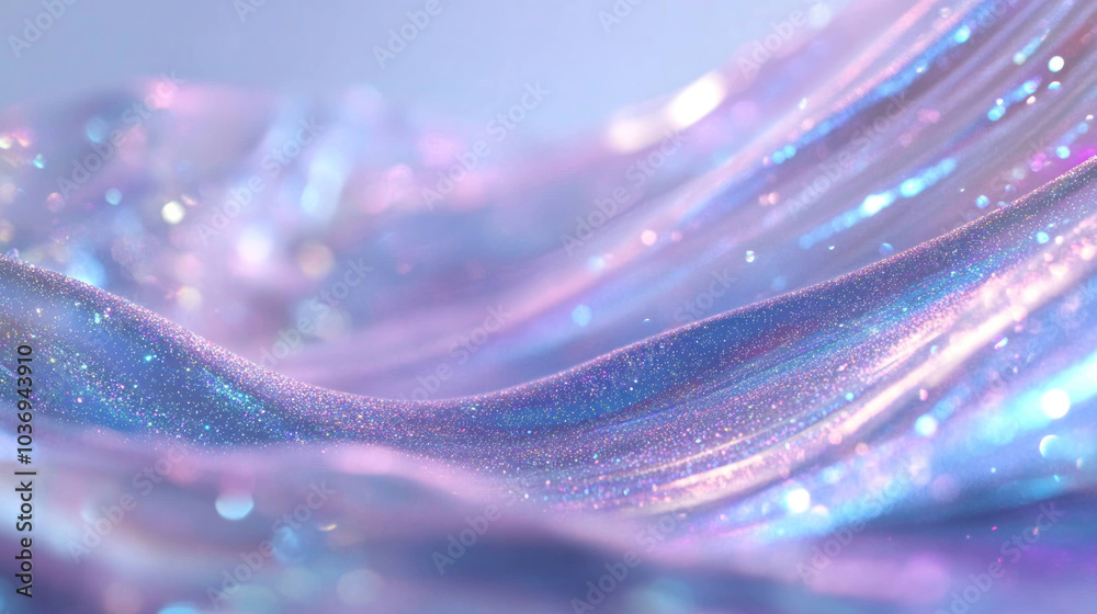 Aufkleber mesmerizing display of colorful glitter particles swirling in cosmic flow, creating dreamy and ethereal atmosphere. shimmering waves evoke sense of wonder and beauty