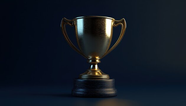 A stunning golden trophy cup symbolizing achievement and victory at an awards event
