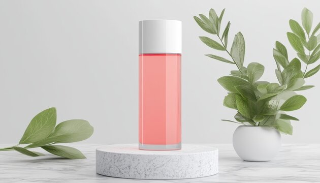 Elegant mockup of a minimalist perfume bottle with stylish branding display