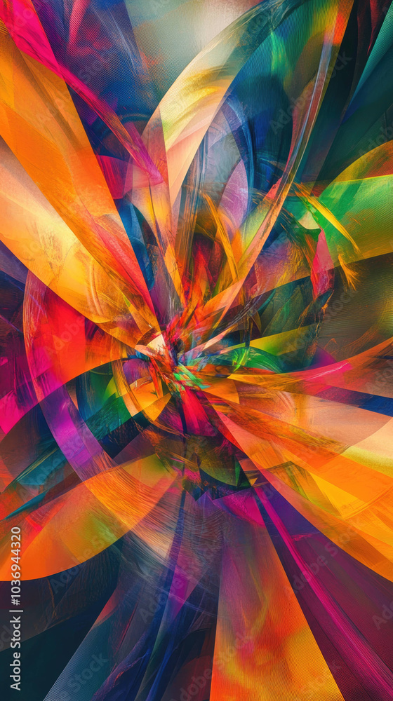Aufkleber vibrant and colorful abstract design representing joy and celebration, filled with swirling patterns