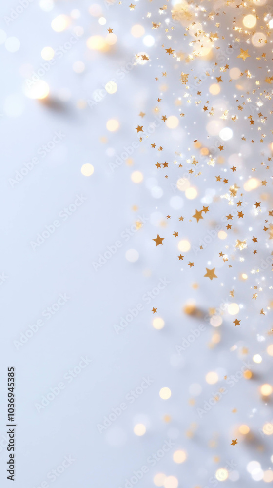 Poster beautiful abstract design featuring golden stars and shimmering lights against soft background, crea