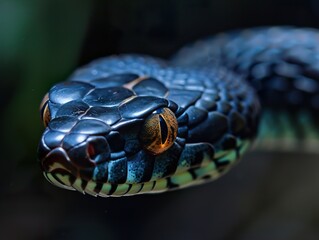 Fototapeta premium Close-Up of a Snake's Eye: A Glimpse into the Wild